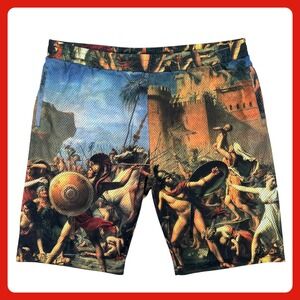 Crooks & Castles Athletic Shorts Men's 2XL Mesh AOP Roman Painting